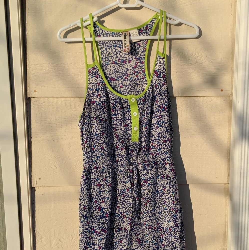 Mimi Chica Blue White Green Sleeveless Racer Back